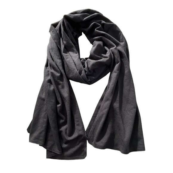 LOGO Lounge By Lori Goldstein Shawl Wrap Scarf One Size Polyester Blend Black - Picture 1 of 6